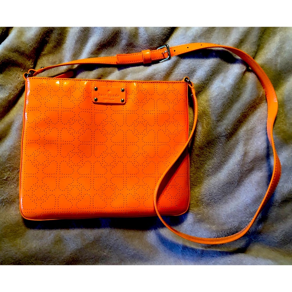 Neon orange Kate Spade crossbody bag